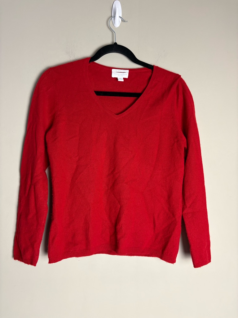 Charter Club Red Cashmere V-Neck Sweater Size S/P